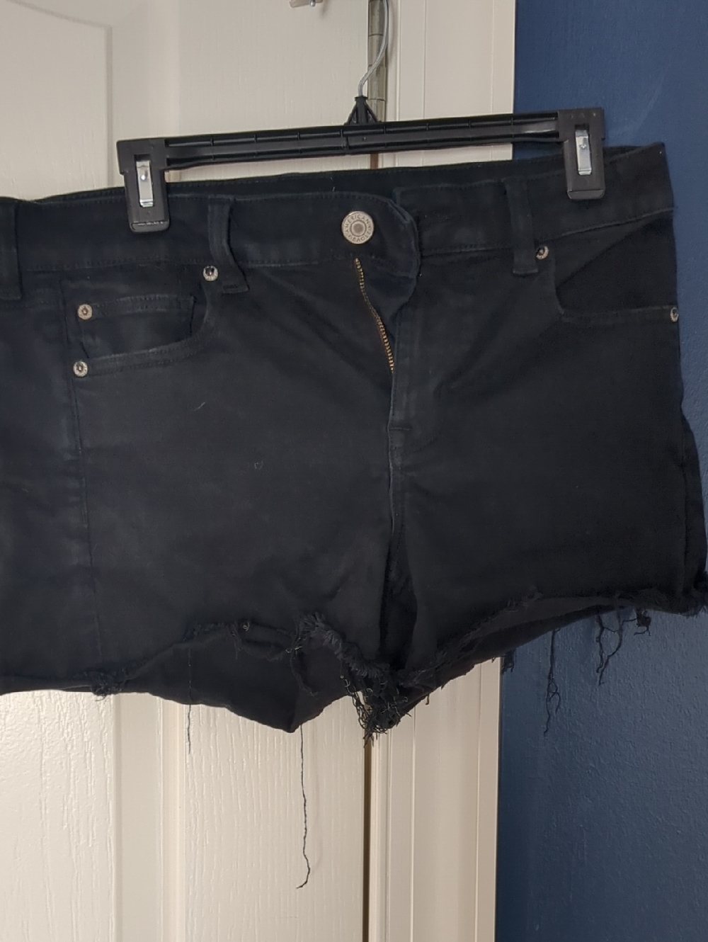 American Eagle Outfitters Black Distressed Denim Cutoff Shorts
